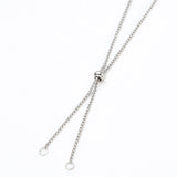 10Pcs Stainless Steel Box Chain Slider Necklace with Stopper Beads