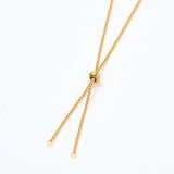 10Pcs Stainless Steel Box Chain Slider Necklace with Stopper Beads
