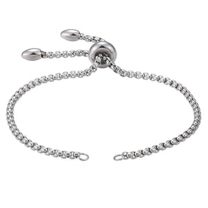 10Pcs Adjustable Stainless Steel Slider Chain Bracelet Charm Links