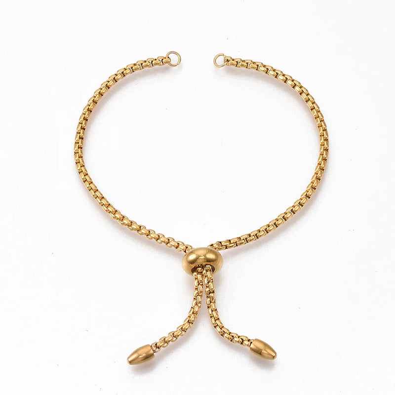 10Pcs Adjustable Stainless Steel Slider Chain Bracelet Charm Links