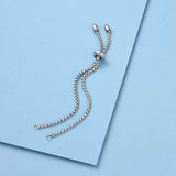 10Pcs Adjustable Stainless Steel Slider Chain Bracelet Charm Links