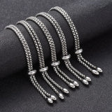 10Pcs Adjustable Stainless Steel Slider Chain Bracelet Charm Links