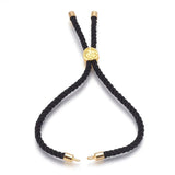 10Pcs Adjustable Cotton Cord Bracelet 18K Beads Charms DIY