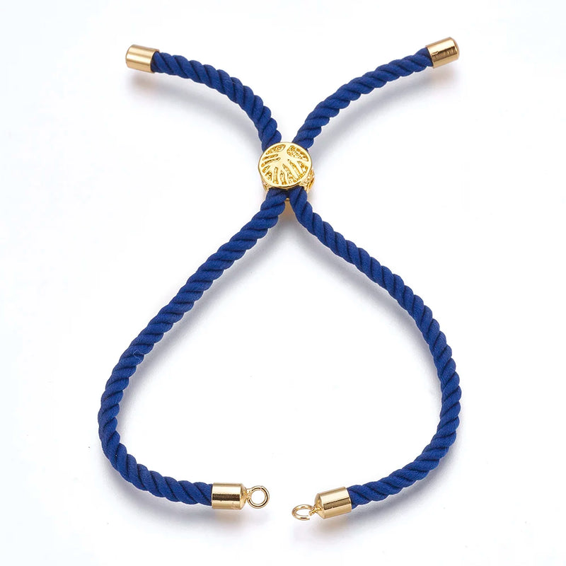 10Pcs Adjustable Cotton Cord Bracelet 18K Beads Charms DIY