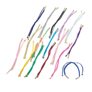 10Pcs Adjustable Nylon Cord Bracelet with Beads Multicolor Rope DIY Jewelry