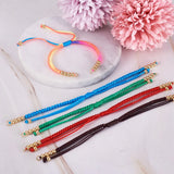 10Pcs Adjustable Nylon Cord Bracelet with Beads Multicolor Rope DIY Jewelry