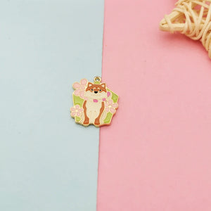 10Pcs Akita Enamel Charms for Jewelry Making