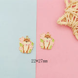 10Pcs Akita Enamel Charms for Jewelry Making