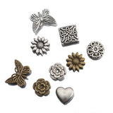 10Pcs Alloy Butterfly Beads Sun Flowers Spacer Loose Bead Jewelry Findings