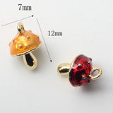 10Pcs Mushroom Pine Cone Alloy Charms for Jewelry Making DIY Accessories