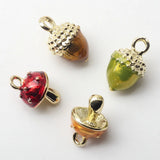 10Pcs Mushroom Pine Cone Alloy Charms for Jewelry Making DIY Accessories