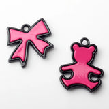 10Pcs Bear Charms Bowknot Pendants for Jewelry Making DIY Accessories