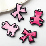 10Pcs Bear Charms Bowknot Pendants for Jewelry Making DIY Accessories