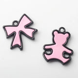 10Pcs Bear Charms Bowknot Pendants for Jewelry Making DIY Accessories
