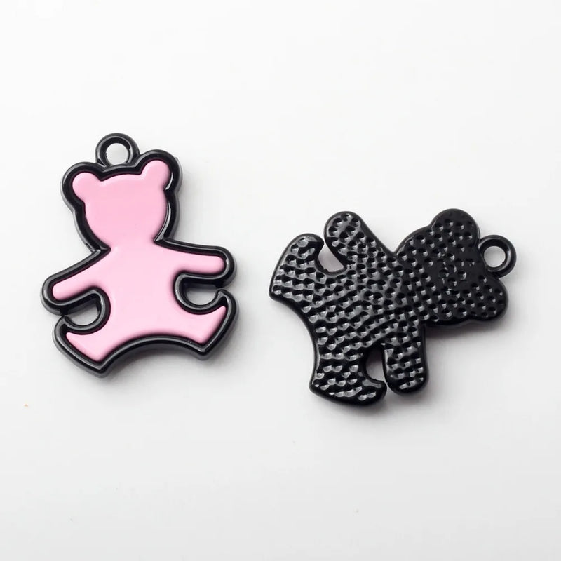 10Pcs Bear Charms Bowknot Pendants for Jewelry Making DIY Accessories