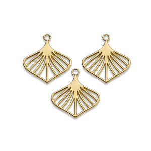 10Pcs Hollow Heart Leaves Charms Pendants DIY Jewelry Making