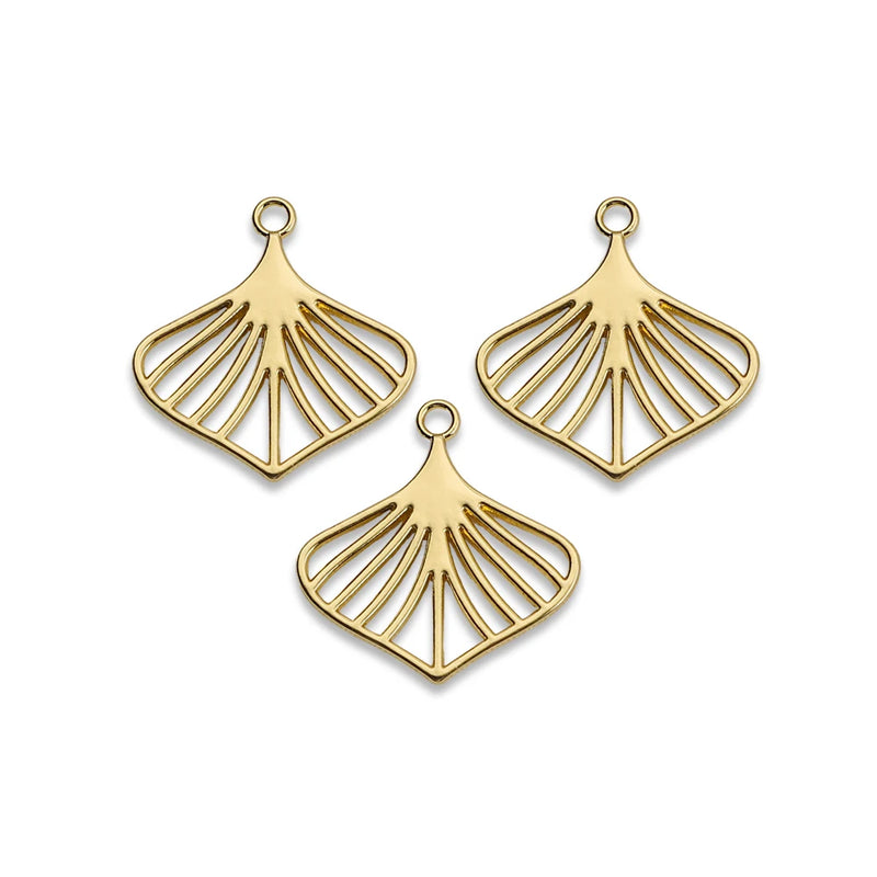 10Pcs Hollow Heart Leaves Charms Pendants DIY Jewelry Making
