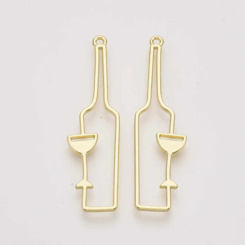 10Pcs Alloy Open Back Bezel Pendants for DIY Resin Jewelry Making