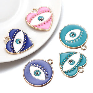 10Pcs Devil Eye Pendant for DIY Necklace Earrings Jewelry Making
