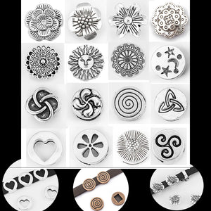10Pcs Sun Flower Slider Spacer Beads For Flat Leather Cord DIY Jewelry