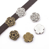 10Pcs Sun Flower Slider Spacer Beads For Flat Leather Cord DIY Jewelry