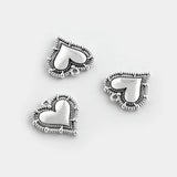 10Pcs Tibetan Silver Heart Blanks Charms DIY Jewelry Findings Necklace Pendants
