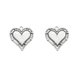 10Pcs Tibetan Silver Heart Blanks Charms DIY Jewelry Findings Necklace Pendants