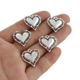 10Pcs Tibetan Silver Heart Blanks Charms DIY Jewelry Findings Necklace Pendants