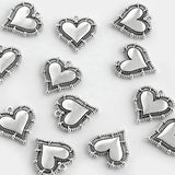 10Pcs Tibetan Silver Heart Blanks Charms DIY Jewelry Findings Necklace Pendants