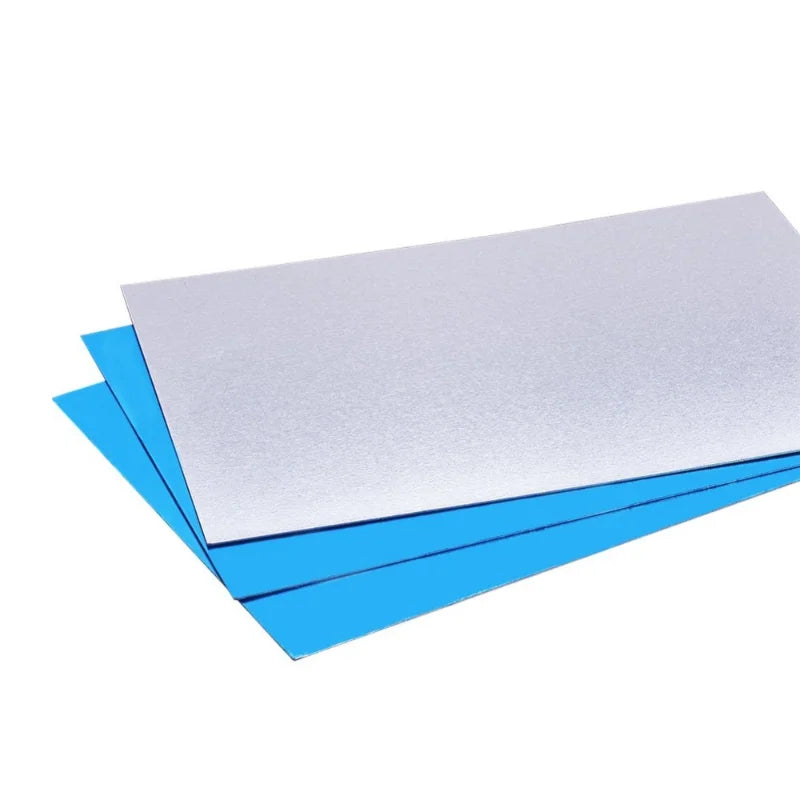 10Pcs Aluminium Panel Metal Plate Slices with Film DIY Stamping Craft Sheet