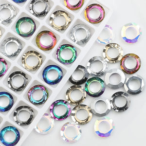 10Pcs Angel Ring Crystal Spacer Bead 20mm Big Hole Glass Round Beads