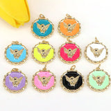 10Pcs Colorful Angel Necklace Pendants for Jewelry Making