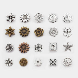 10Pcs Antique Silver SunFlower Snowflake Spacers for Flat Leather Cord
