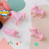 Set of 10 Resin Pink Little Horse Charms for DIY Earrings Necklace Pendant