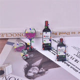 10Pcs Christmas Red Wine Bottle Glass Charms for DIY Jewelry Making