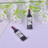 10Pcs Christmas Red Wine Bottle Glass Charms for DIY Jewelry Making