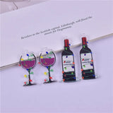 10Pcs Christmas Red Wine Bottle Glass Charms for DIY Jewelry Making