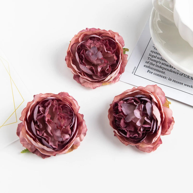 10Pcs Artificial Flowers Wedding Party Silk Peony Bridal Accessories