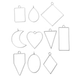 10Pcs Geometric Hollow Flower Frame Pendants Resin Jewelry Making Tool