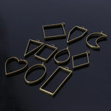 10Pcs Geometric Hollow Flower Frame Pendants Resin Jewelry Making Tool