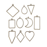 10Pcs Geometric Hollow Flower Frame Pendants Resin Jewelry Making Tool