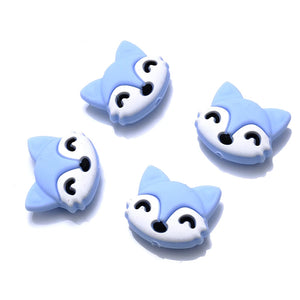 10Pcs Baby Animal Shape Silicone Teething Beads for DIY Pacifier Chain BPA