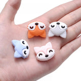 10Pcs Baby Animal Shape Silicone Teething Beads for DIY Pacifier Chain BPA