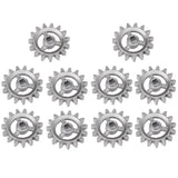 10Pcs Heat Resistant BBQ Gear Automatic Revolving Mini Wheel Aluminum