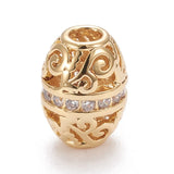 10Pcs CZ Beads Plated Copper for DIY Bracelet Charms Jewelry Making