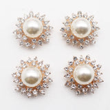 10Pcs/Batch 27MM Pearl Rhinestone Craft Alloy Metal Accessories