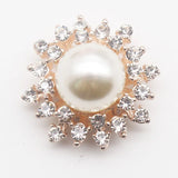 10Pcs/Batch 27MM Pearl Rhinestone Craft Alloy Metal Accessories