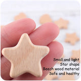 10Pcs Beech Wooden Beads Baby Teether for DIY Necklace Crafts