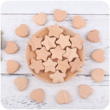 10Pcs Beech Wooden Beads Baby Teether for DIY Necklace Crafts