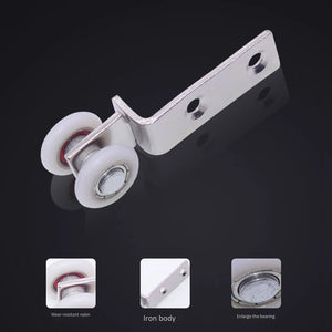 10Pcs Metal Pulley Block Two Plastic Wheel Sliding Door Window Cabinet